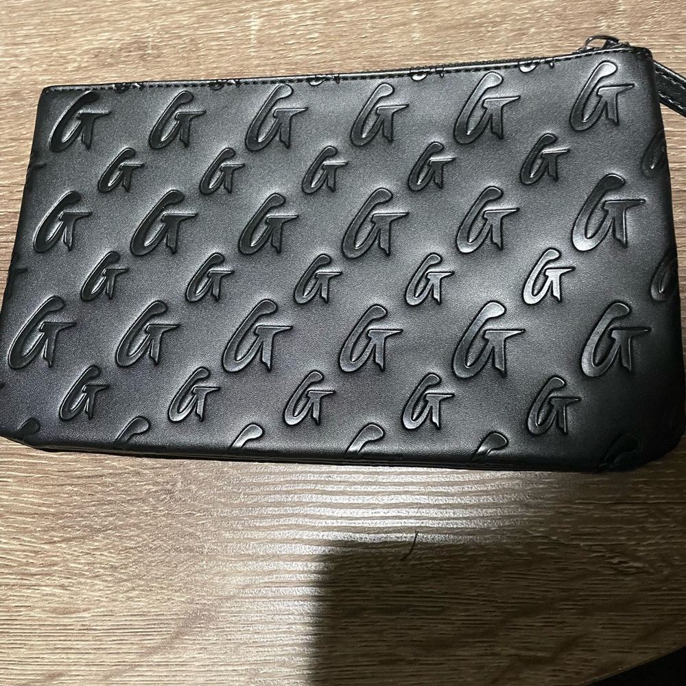 Stylish Black Embossed Toiletry Bag